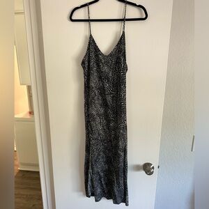 snake skin midi dress with double slits size small